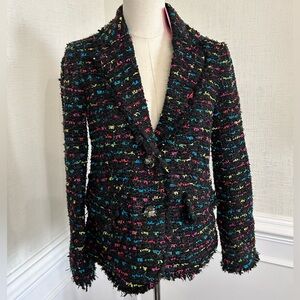 NWT Kate Spade Blazer Womens 4!Metallic Tweed Rainbow Blazer Wool jacket